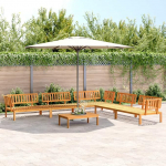 Garten-Ecksofas aus Paletten 6-TLG. Set aus massivem Akazienholz f&uuml;r Terrasse als Palettensofa Ecksofa 2er-Set Outdoor-Ecksofa aus Akazie