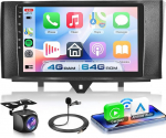 VECHTEL 4G + 64G Autoradio Android 15 Mercedes-Benz Smart Fortwo W451 C451 A451 2011-2015, 9-tolline HD puuteekraaniga autoraadio traadita Carplay Android auto GPS Wi-Fi USB Bluetooth 5.0 FM RDS kaamera