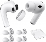AhaStyle k&otilde;rvaklapid AirPods Pro 3 (2025) m&uuml;rav&auml;hendusega auguga【Sobib laadimiskohvrile】4 paari silikoonist k&otilde;rvaklappe asendusotsikuid AirPods Pro 3. p&otilde;lvkonna jaoks, koos kaasaskantava hoiukarbiga