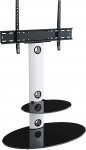King Cantilever TV Stand koos klambriga Satin White Ovaalne 80cm alates 32" - 60" tolli HD Plasma LCD LED OLED k&otilde;verate telerite jaoks