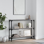 Eleganter Konsole Holztisch mit Metallrahmen, Grau Sonoma, 100x22,5x75 cm - Flur & Wohnzimmer Model834028