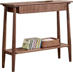 Konsolentisch Schmal mit Schubladen, Schmaler Tisch, Gefertigt aus Massivholz, mit Abgerundeten Ecken, Robust und Langlebig, Vielseitiges Design(80x85x32cm/31x33x12in)