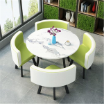 Stilvolles, modernes rundes Couchtisch-Set, 80 cm, Ess- und Fr&uuml;hst&uuml;cksbarm&ouml;bel, ideal f&uuml;r Wohnzimmer, Essbereich, Konferenzgebrauch, 80 x 75 cm
