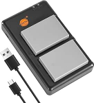 DSTE 2 x BLN-1 (2100 mAh/7,6 V) akulaadija &uuml;hildub Olympus OM-D E-M1, OM-D E-M5, Pen E-P5, OM-D E-M5 II kaameraga.