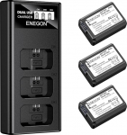 ENEGON NP-FW50 aku 3 x 1300 mAh ja 3 lahtri LCD-laadija komplekt Sony Alpha A6000 A6300 A6400 A6500 ZV-E10 7RM2 A7SM2 A7M2 A7 II A7R II A7S II A5000 A5100 A 3000 RX10 II III IV NEX-3/5/6/7 NEX-F3 jaoks
