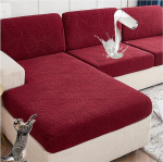 Diivanist istmepadja kate, Stretch diivanikate, libisemiskindel diivanikate 1/2/3-koht, Jacquard diivanikate diivanikate, kerge ja hingav, diivanikate diivanile L-kujuline nurgadiivan (punane, Chaise).