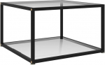 vidaXL k&uuml;ljelaud 2-astmeline kohvilaud elutoa laud teelaud diivanilaud klaasist laud l&auml;bipaistev 60 x 60 x 35 cm karastatud klaasist teras
