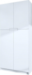 Vladon Logan V1 kontorikapp, Made in Germany, 5 kambri ja 4 uksega, matt valge / matt valge (82 x 185 x 37 cm)