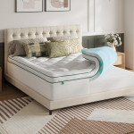 Novilla madratsitopper 160 x 200 cm, 2-in-1 geel-m&auml;luvaht ja 3D + 7D kiudt&auml;idis, eemaldatav ja pestav madratsitopper, madratsile, vedruvoodile ja k&uuml;lalistevoodile, &Ouml;ko-Tex sertifikaadiga