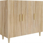 vidaXL k&uuml;ljepakkide kapp K&uuml;ljepakkide kapp Mitmeotstarbeline kapp Seisev kapp Elutuba Esikond Sonoma Tamm 90 x 34 x 80 cm Puidust materjalist