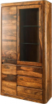MASSIVMOEBEL24.DE Toronto Sheesham / Rosewood vitriinkapp - erinevad suurused ja v&auml;rvid, v&auml;rv: Suurus: 109 x 40 x 202 cm (Laius x S x K&otilde;rgus x K&otilde;rgus).