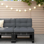 Homgoday Garden Keskmine diivan Must tahke m&auml;nd puidust Outdoor Garden Bed Diivan Diivan Garden Diivan Garden Diivan Elutuba Patio Outdoor m&ouml;&ouml;bel N1