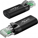 USB C Ethernet adapter (2PK, must), C-t&uuml;&uuml;pi emane RJ45 isasse, kaasaskantav 1 Gbit/s USB C-v&otilde;rgumuundur, toetab C-C ja A-C kaablit, &uuml;hildub MacBook Pro, iPad Pro'ga