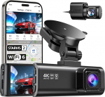 REDTIGER Dashcam Auto Vorne Hinten 4K/2,5K mit STARVIS 2, Dash Cam Auto Kamera 3,18" IPS-Bildschirm, 5.8GHz WiFi, GPS, 170&deg;Weitwinkel WDR,Ohne SD-Karte, Unterst&uuml;tzt 512 GB Max(F7NP-N)