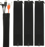PATIKIL Kabel-Management-H&uuml;lle, 50,8 cm, Rei&szlig;verschluss, Kabel-Organizer, mit Schnalle f&uuml;r Abdeckung, Kabel, Verl&auml;ngerungskabel, TV, Computer, 4 St&uuml;ck