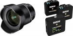 Samyang AF 14 mm F2.8 Sony FE - Autofookusega ultralainurkobjektiiv ja R&Oslash;DE Wireless GO II &uuml;likompaktne traadita kahe kanaliga mikrofonis&uuml;steem