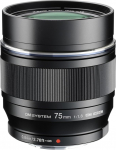 OM SYSTEM M.Zuiko Digital ED 75 mm F1.8 Lens, Bright Fixed Focal Length, Suitable for All MFT Cameras (Olympus OM-D & Pen Models, Panasonic G Series), Black