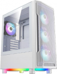 GAMDIAS Athena M6 LITE White Gaming PC korpus, Mid Tower ATX korpus, &otilde;mblusteta karastatud klaasist aken, 4 sisseehitatud 120mm ARGB ventilaatorit, kolmepoolne alumine valgustus, v&otilde;rkfrontpaneel