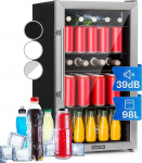 Klarstein Mini k&uuml;lmik klaasuksega, Mini k&uuml;lmik tuppa, joogik&uuml;lmik v&auml;ike reguleeritavate riiulitega, v&auml;ike k&uuml;lmik 98 liitrit, siseruumide/v&auml;ljakute k&uuml;lmik vaikselt