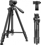 RALENO Sturdy Tripod for Camera, 152 cm Durable & Lightweight Tripod with Bag for Professional Photographers, Photography Video Tripod with Mobile Phone Holder for iPhone, Model: TP-40