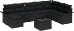Rantry 9-teilige Garten Sofa Set mit Kissen Beige Poly Rattan Gartenlounge Model3345493