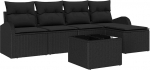 6-teiliges Garten-Sofaset mit Kissen Schwarz Poly-Rattan Gartenlounge Model3346013