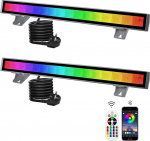 CREATESTAR RGB LED Spotlight, 48 W RGB Wallwasher Light, LED Bar Light Effects IP66 veekindel Smart Party Lights koos kaugjuhtimispuldiga ja App Control Outdoor Indoor Tree Party Garden'ile