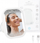 STYLPRO Anti Fog Mirror: Heated, LED Light and Scraper, Makes Shaving and Washing Easy in the Shower, Waterproof, Rechargeable, Elegant Design