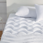 SLEEP ZONE Cooling Queen Mattress Topper Premium Mattress Topper Padded Breathable Washable Deep Pocket 8-21 Inch White Queen