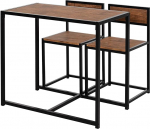 HOMCOM 3-osaline s&ouml;&ouml;gilauakomplekt, k&ouml;&ouml;gilaud 2 tooliga, s&ouml;&ouml;gilauakomplekt, s&ouml;&ouml;gitoa komplekt, s&ouml;&ouml;gilaud s&ouml;&ouml;gituppa, k&ouml;&ouml;ki, metallist, naturaalne