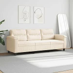 3-Sitzer-Sofa Diivan Diivan Loungesofa Polstersofa Relaxsofa G&auml;stesofa Wohnzimmersofa Relaxcouch f&uuml;r Schlafzimmer G&auml;stezimmer Beige 180 cm Mikrofasergewebe