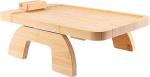 MOUYAT komplekt 2 bambusest diivanivarre laud Diivanivarrega kandikulaua 35 x 24 x 1,8 cm Kokkupandav stabiilne tooli kandikulaua laud kaugjuhtimispuldi jookidele