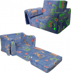 alldomess laste diivan kokkupandav 2-in-1, pehme laste diivan magamisfunktsiooniga ja tekiga, stabiilne diivanvoodi lastele, mis helendab pimedas, laste tool lastetoas, pehmo nurgas
