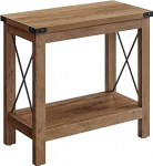 VASAGLE 2-tasandiline k&uuml;ljelaud alumise riiuliga &Ouml;&ouml;laud v&auml;ikestesse ruumidesse elutuppa magamistuppa talumajapidamise stiilis mesi pruun ULET235K41