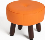 oakvivo V&auml;ike jalahoob &uuml;mmargune 13-tolline nahast jalatugi libisemisvastaste kummist jalgadega, v&auml;ike narrist tool Ottomani diivanile diivanile jalahoobi astmelaua elutuppa magamistuppa