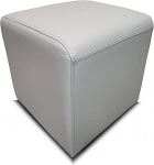Quattro Meble helehall ehtne nahast tool, paljud suurused, ehtne nahast tool, lehmanahast istmekuubik, jalats, polsterdatud tool, ehtne nahk, MDR helehall puff (45 x 45 x H-40 cm)