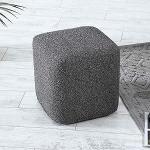 SIX Disainer Pouf Ottomani Jalutuskoht Ristk&uuml;likukujuline 42 x 40 x 40 cm Kangasriidest Antratsiitne