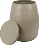 happimess SSL2001D Merida kaasaegne rustikaalne vasaraga metallist k&uuml;ljelaud kaanega k&uuml;ljelaud elutuppa magamistuppa vannituppa kaunistamiseks Mandel