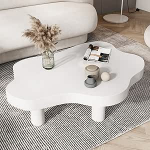 Loov ebaregulaarne pilve kohvilaud &uuml;mmargune paks t&auml;ispuidust kaasaegne 3 jalaga k&uuml;ljelaud elutuppa stiilne teelaud