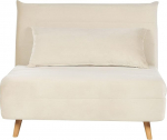 Beliani 1-kohaline diivanvoodi Velvet White koos puidust jalgade pehmendusega reguleeritava seljatoega komplektid