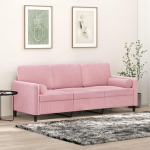 3-kohaline diivan dekoratiivsete pehmendustega diivan Diivan Lounge diivan L&otilde;&otilde;gastav diivan Polsterdatud diivan K&uuml;lalisdiivan Kahekohaline diivan elutuppa magamistuppa k&uuml;lalistetuppa Roosa 180 cm Velvet