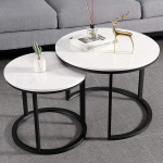 &Uuml;mmargune teelaudade komplekt, marmorist kohvilaudade komplekt, &uuml;mmargune marmorist t&ouml;&ouml;laud terasraamiga koju, elutuppa ja kontorisse