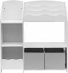 Rebecca Mobili RE6848 M&auml;nguasjariiul, lastetoa riiul, valge, MDF TNT, 2 korvi, 5 sektsiooni, lastetubadesse, m&auml;ngutubadesse, m&otilde;&otilde;tmed K x L x S: 90 x 93 x 30 cm.
