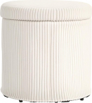 HOMCOM &uuml;mmargune turvatooja 40cm Corduroy jalahoob eemaldatava kaane ja jalgadega meigijalats elutuppa magamistuppa beež