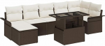 Rantry 8-teilige Garten-Sofa-Set mit Kissen Braunes Poly Rattan Gartenlounge Model3348324