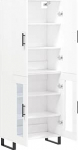 vidaXL Highboard, k&uuml;ljepaneel, palju hoiuruumi, kapp elutuppa, k&uuml;ljepaneel, k&uuml;lgkapp, metallist jalad, kaasaegne, valge puitmaterjali.