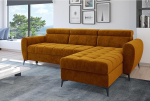 Easy4You Bjorn Velvet L-kujuline mustanahaline nurgadiivan, 252 x 101 x 175 cm, voodikastiga ja magamisfunktsiooniga diivan, nurgadiivan hoiuruumiga, reguleeritavad peatuged, Monolith 48 kangas.
