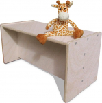 Die Schreiner - Christoph Siegel Eli-Kids 2mount Reversible Table for Girls & Boys, Bench, Natural and White, Wood, Natural, Footstool, Wooden Children's Table for Toddlers, Wooden Seating Set