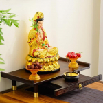 Hiina bambusest altarilaud, v&auml;ike meditatsiooni- ja palvealust, p&auml;hklipuust Puja laud koju ja kontorisse, 40 x 25 x 11 cm, ideaalne budistlik p&uuml;hamu vaimse P