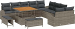 Garten-Sofa-Set mit Kissen 13 tk Grau Poly Rattan Model3362448